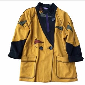 Stunning Vintage Yellow Pure Wool Coat